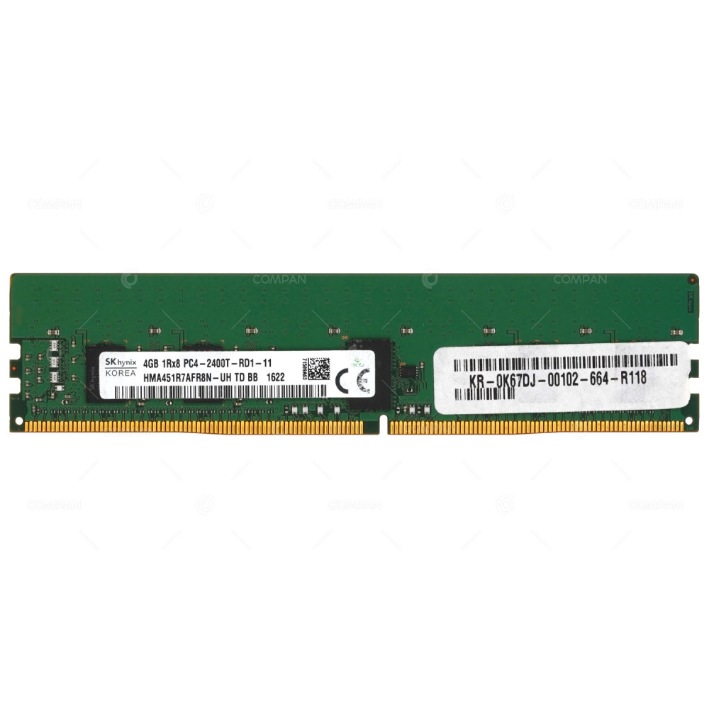 K67DJ DELL MEMORY 4GB 1RX8 PC4 2400T DDR4 19200T 0K67DJ, HMA451R7AFR8N-UH